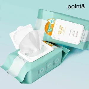 [포인트앤] point 비건 저자극 딥클린 올킬 클렌징 티슈 80매 X 2개