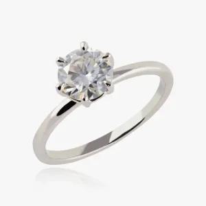 엘렌쥬얼리 18K 1캐럿 라운드 컷 모이사나이트 미스 링 금 반지