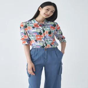 [지센]라이 프린트 블라우스 LCWSO623_RE
