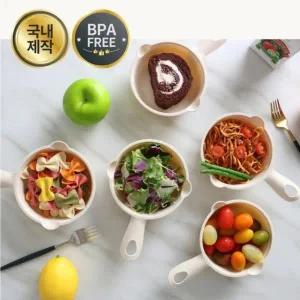 티본 손잡이 쿡앤밥 500ml뚜껑포함10p 전자렌지용 앞접시 심플 혼밥 손잡이접시