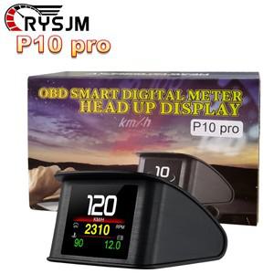 헤드업디스플레이 HUD P10 PRO obd hud 차량용 obd2 헤드 업 디스플레이 디지털 속도계  컴퓨터 과속 경보