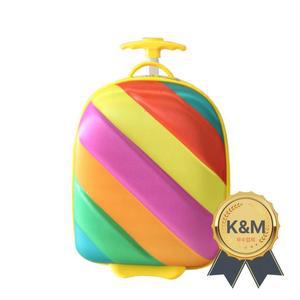 어린이 트롤리 가방 소프트 바퀴 달린 소녀를위한 16 인치 여행 수하물 기내 롤링 레인보우