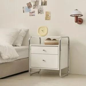 나무뜰 무토 미드센츄리 크롬 침대 협탁 3단 CNM231C (착불)