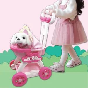 유아 소리나는 강아지 인형 유모차 놀이 세트 장난감 선물용 유치원 아동 아이