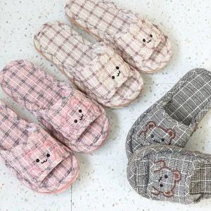 [모든GO]모든GO 거실 슬리퍼 3중쿠션 면 실내화 2켤레set 세탁가능 층간소음방지