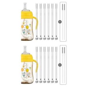 Soonsooa 젖병 빨대컵 호환 리필 추빨대 12개 솔 4개