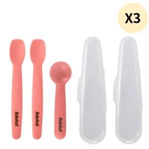 베베락 엘파 실리콘 스푼 1단계 6P 2단계 3P 피치핑크