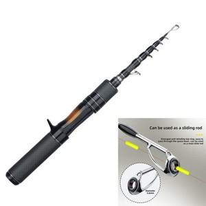 UL 카본 핸들 텔레스코픽 낚싯대 솔리드 팁 1.5m 길이 루어 울트라라이트 여행용