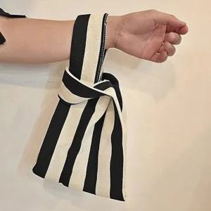 [라일리] Rly 니트 미니 줄무늬 가방 캔버스백 숏백