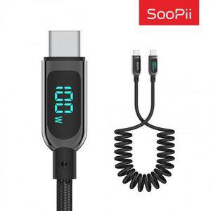 전력표시 C to C타입 100W PD PPS 스프링 초고속충전케이블 S10CC-S
