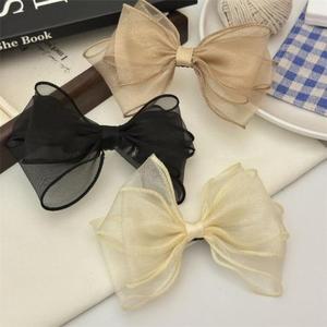 왕리본핀 리본헤어핀 앞머리핀 헤어 망사 집게핀 (3k84R)