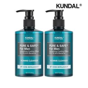 [쿤달]쿤달 퓨어 앤 세이프 쿨링 남성청결제 허브베르가못 300ml x2개
