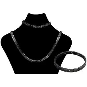 사노피아 게르마늄 티타늄 자석 목걸이팔찌 세트 사노디아 블랙