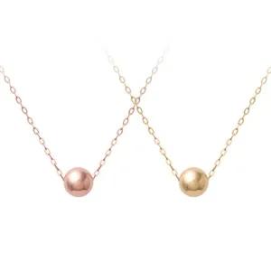 [미니아트]14K GOLD 로즈골드 심플 6mm 볼 데일리 금 목걸이
