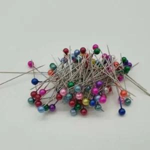 진주시침핀 수선 미싱부자재 100p 컬러믹스 시침핀 진주시침핀 구슬핀 실크핀 미싱부자재