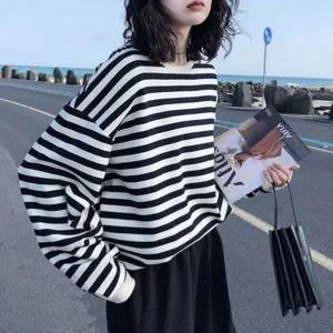 [하프클럽/]오버핏 스트라이프티 줄무늬 여자 루즈핏 캐주얼
