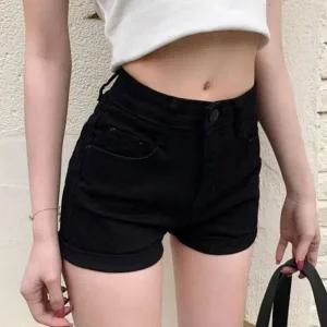 [하프클럽/]시그니처 하이웨스트타이트 약스판 핫팬츠 데님반바지