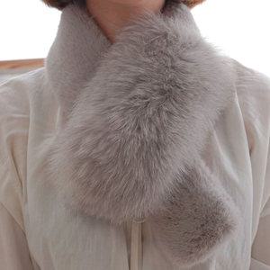 여성 천연 리얼 폭스 여우 털 인조 밍크 믹스 퍼 목도리 넥워머