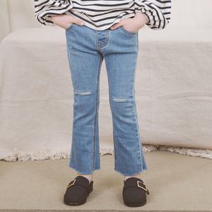 루알라키즈 여아 부츠컷 컷팅 연청 데님 7-17호 3183L