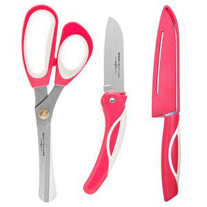 제니얼 캠핑용품 샤르망 안전가위, 샤르망 접이식 과도, 샤르망 집과도(대) 3종 F타입