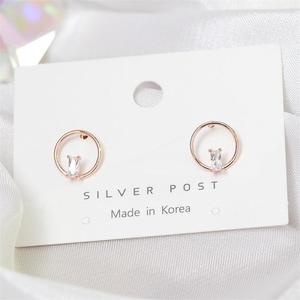 [오노마] ONM 큐빅 링 포인트 실버 92.5 은침 귀걸이