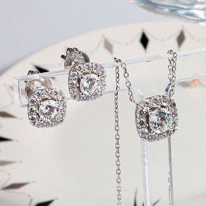 [샤밍주얼리]천연 다이아 세트 3부 5부 귀걸이 목걸이 우신 GIA 빛의 정원 기념일 선물 여자 친구