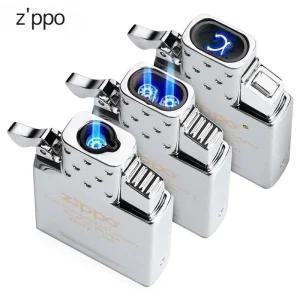 지포 라이터 USB 충전식 플라즈마 아크 라이터 휴대용 전자 점화기 캠핑용 방풍 고급 디자인 남자선물용