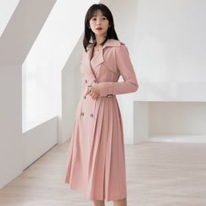 [시크라인] (~XXL까지) 헤리젠 더블카라 플리츠 트렌치 코트 봄 아우터 오피스 하객룩 데이트 모임 미시 빅사이즈