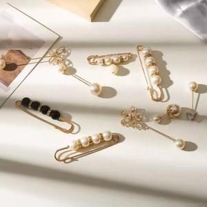 패션잡화 진주장식 옷핀 옷고름 고정핀 브로치 진주핀 A세트