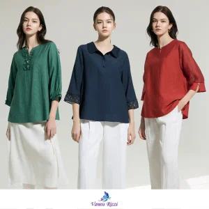 [25SS 최신상] 바네사리찌 25SS 다이아 인견 블라우스 3종
