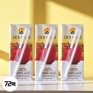 도이캄 토마토 100퍼센 착즙 라이코펜 주스 200ml 3박스 (72팩)