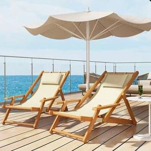 접이식 리클라이너 야외 원목 A 원색프레임 흰색 썬베드 비치 캠핑 차박