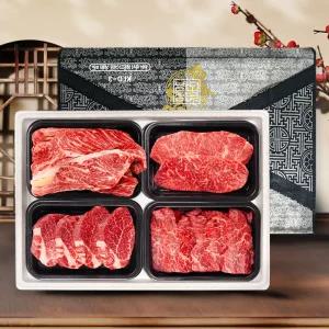 녹진한우 1등급 한우 선물세트 1.6kg 등심+채끝+안심+특수부위 (팩당 400g)