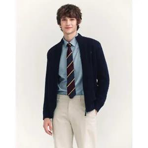 [헤지스남성]헤지스 남성 [아이코닉] 네이비 울 케이블 집업  (HZSW4D327N2)