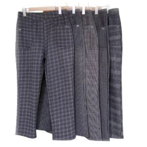 엄마 중년 여성 겨울 일자 털 기모 바지 체크 기모 빅사이즈