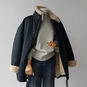 (안나앤플러스) 아이비 양털 야상 점퍼[패딩CDX56] 빅사이즈