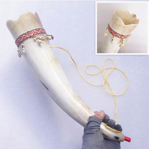 뿔피리 나팔 뿔나팔 35cm 레이스 쉘 악기 트럼펫 쇼파르 인테리어 전투