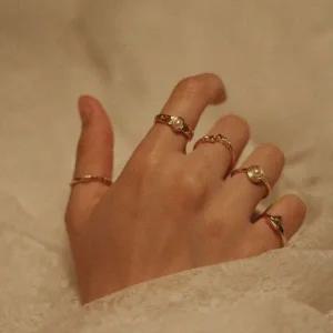 [콩심팥심]진주 반지 셋트 골드링 엔틱