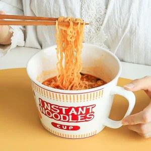 [골드스마일]도자기 손잡이 드로잉 라면기 시리얼볼 머그형 3color