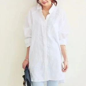 [하프클럽/]오버핏남방 데님셔츠 레이디스시즌 롱셔츠