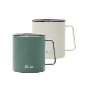 세이타 뚜껑 핸디컵 350ml 스텐304 이중진공 스텐컵세트 손잡이스텐컵