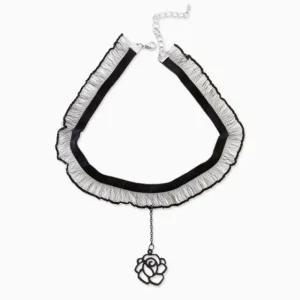 장미 레이스 초커 목걸이