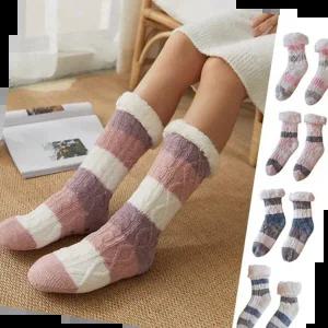 수면양말 복실복실 니트스트라이프 임부여성용 204977