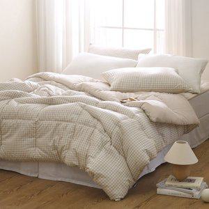 [플로라]인디체크 백화점 퀄리티 순면 극세사 겨울 차렵이불 단품 Q