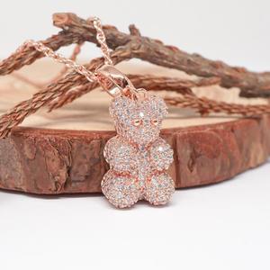 925Silver 아기곰 큐빅 목걸이 OPHEN175