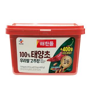 해찬들 100% 태양초 우리쌀 고추장 1.9kg
