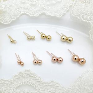 14k 전체 골드 볼 귀걸이 한쌍 공 이어링 금귀걸이