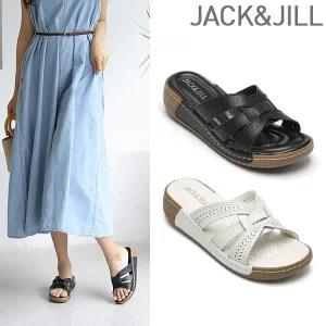 잭앤질 소가죽 펀칭 웨지 샌들(JB4363)