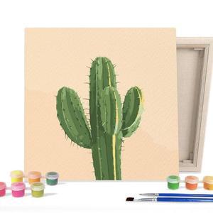 [RGKMR493]DIY 페인팅 캔버스 선인장 25X25 알파웨이