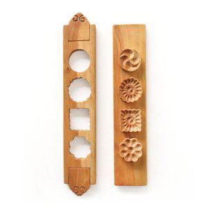 [더담고]국산 박달나무 분리 약과틀 4구 ( 전통 약과틀 떡틀 다식판 떡만들기 문양도장 떡스탬프 )